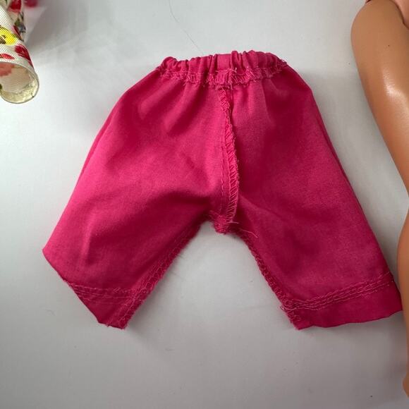 Vintage Mattel Barbie Brunette Doll Floral Top Pink Pants Outfit - Picture 6 of 10